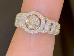 1 CARAT NATURAL DIAMONDS STERLING SILVER GOLD PLATED ENGAGEMENT BRIDAL WEDDING RING
