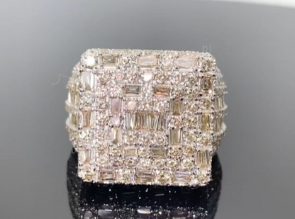 10K YELLOW GOLD 6.75 CARAT MENS REAL DIAMOND ENGAGEMENT WEDDING PINKY RING BAND