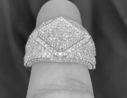 10K SOLID WHITE GOLD 3.25 CARAT REAL DIAMOND ENGAGEMENT RING WEDDING PINKY BAND