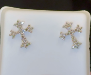 10K YELLOW GOLD .45 CARAT 10 MM 100% GENUINE DIAMONDS MENS/WOMENS EARRING STUDS