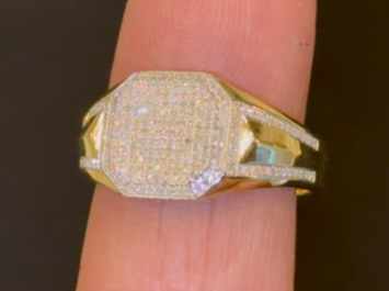10K YELLOW GOLD .50 CARAT MEN DIAMOND WEDDING BAND BRIDAL ENGAGEMENT RING PINKY