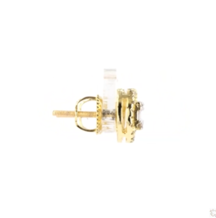 10K YELLOW GOLD .50 CARAT 8 MM 100% GENUINE DIAMONDS MENS/WOMENS EARRING STUDS