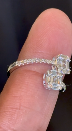 10K SOLID WHITE GOLD .85 CARAT REAL DIAMOND WOMEN BRIDAL WEDDING ENGAGEMENT RING