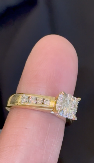 10K YELLOW GOLD 1.25 CARAT WOMEN NATURAL DIAMOND .40 CARAT CENTER DIAMOND ENGAGEMENT RING WEDDING RING BRIDAL