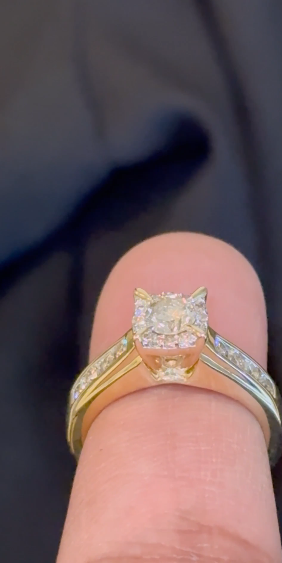 10K YELLOW GOLD 1.25 CARAT WOMEN NATURAL DIAMOND .40 CARAT CENTER DIAMOND ENGAGEMENT RING WEDDING RING BRIDAL