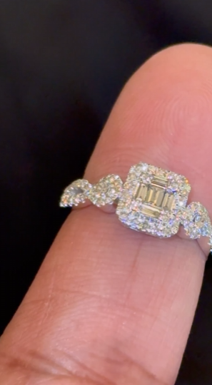 10K SOLID WHITE GOLD .75 CARAT REAL DIAMOND WOMEN BRIDAL WEDDING ENGAGEMENT RING