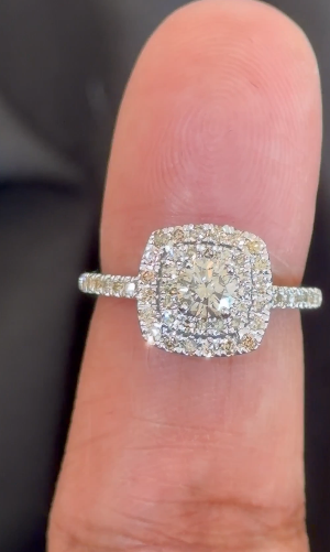 10K WHITE GOLD 1.25 CARAT NATURAL DIAMOND CENTER .50 CARAT ENGAGEMENT RING WEDDING RING BRIDAL
