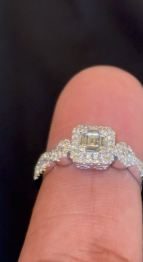 10K SOLID WHITE GOLD .75 CARAT REAL DIAMOND WOMEN BRIDAL WEDDING ENGAGEMENT RING