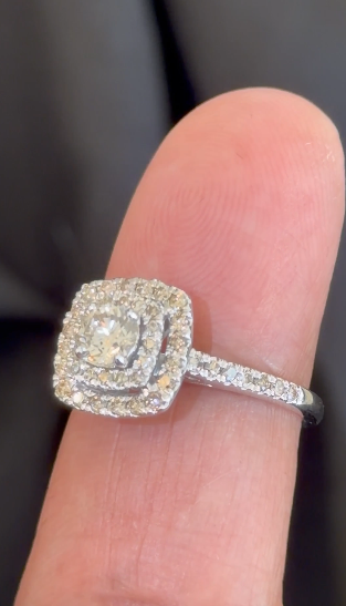10K WHITE GOLD 1.25 CARAT NATURAL DIAMOND CENTER .50 CARAT ENGAGEMENT RING WEDDING RING BRIDAL