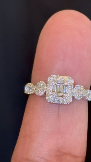 10K SOLID WHITE GOLD .75 CARAT REAL DIAMOND WOMEN BRIDAL WEDDING ENGAGEMENT RING