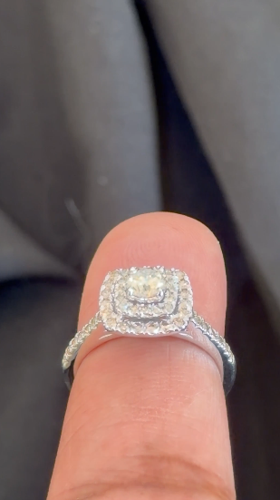 10K WHITE GOLD 1.25 CARAT NATURAL DIAMOND CENTER .50 CARAT ENGAGEMENT RING WEDDING RING BRIDAL
