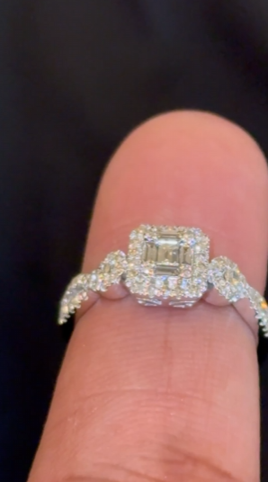 10K SOLID WHITE GOLD .75 CARAT REAL DIAMOND WOMEN BRIDAL WEDDING ENGAGEMENT RING