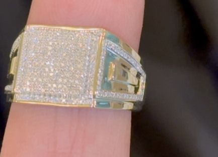 10K SOLID YELLOW GOLD .35 CARAT NATURAL DIAMOND ENGAGEMENT RING WEDDING PINKY BAND