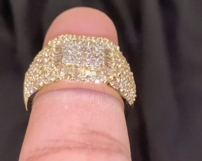 10K SOLID YELLOW GOLD 2 CARAT REAL DIAMOND ENGAGEMENT RING WEDDING PINKY BAND