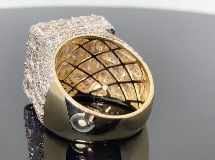 10K YELLOW GOLD 6.75 CARAT MENS REAL DIAMOND ENGAGEMENT WEDDING PINKY RING BAND