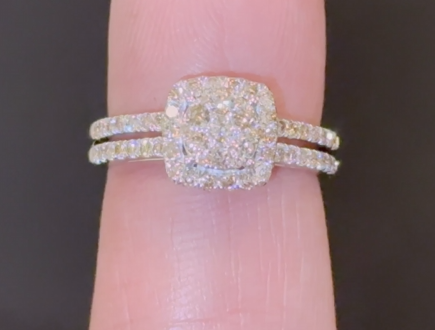 .85 CARAT NATURAL DIAMOND STERLING SILVER ENGAGEMENT BRIDAL WEDDING RING