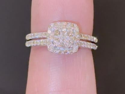 .85 CARAT NATURAL DIAMOND STERLING SILVER ENGAGEMENT BRIDAL WEDDING RING