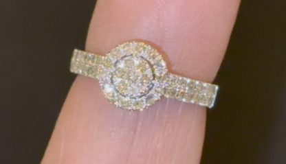 10K SOLID WHITE GOLD .65 CARAT REAL DIAMOND WOMEN BRIDAL WEDDING ENGAGEMENT RING