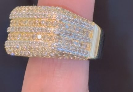 10K SOLID YELLOW GOLD 4.25 CARAT REAL DIAMOND ENGAGEMENT RING WEDDING PINKY BAND