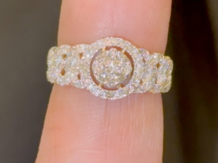 1 CARAT NATURAL DIAMONDS STERLING SILVER GOLD PLATED ENGAGEMENT BRIDAL WEDDING RING