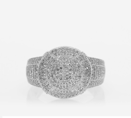 10K WHITE GOLD 2 CARAT MENS REAL DIAMOND ENGAGEMENT WEDDING PINKY RING BAND