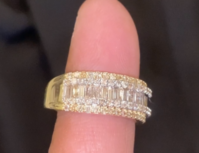 10K SOLID YELLOW GOLD 2 CARAT REAL DIAMOND ENGAGEMENT RING WEDDING PINKY BAND