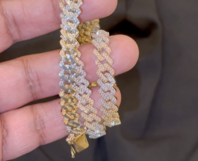 10K YELLOW WHITE GOLD 10.25 CARAT REAL DIAMOND 8MM 22 INCHES 63.04 GRAM GOLD CUBAN LINK CHAIN NECKLACE