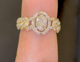 1.25 CARAT NATURAL DIAMONDS STERLING SILVER GOLD PLATED ENGAGEMENT BRIDAL WEDDING RING