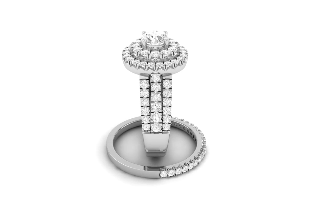 14K WHITE GOLD 2.25 CARAT REAL DIAMOND .55 CARAT SOLITAIRE ENGAGEMENT RING WEDDING BAND BRIDAL SET
