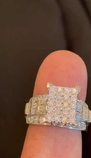 10K WHITE GOLD 2 CARAT NATURAL DIAMOND ENGAGEMENT RING WEDDING RING BRIDAL