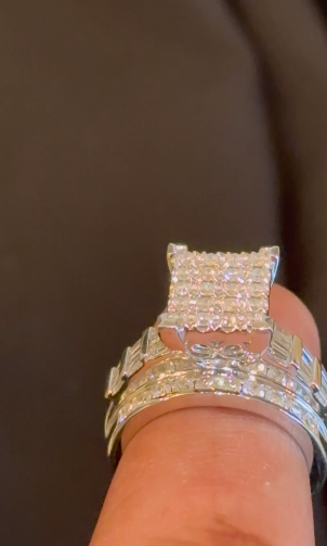 10K WHITE GOLD 2 CARAT NATURAL DIAMOND ENGAGEMENT RING WEDDING RING BRIDAL