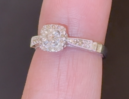 .35 CARAT NATURAL DIAMOND STERLING SILVER ENGAGEMENT BRIDAL WEDDING RING