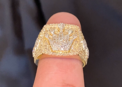 10K SOLID YELLOW GOLD 2.25 CARAT REAL DIAMOND ENGAGEMENT RING WEDDING PINKY BAND