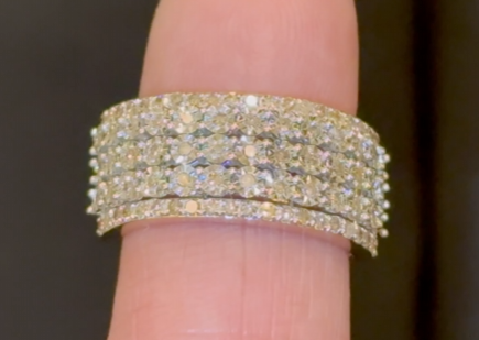 10K SOLID YELLOW GOLD 1 CARAT REAL DIAMOND ENGAGEMENT RING WEDDING PINKY BAND
