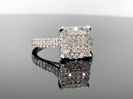 10K WHITE GOLD 1.50 CARAT WOMEN REAL DIAMOND ENGAGEMENT RING WEDDING BRIDAL RING