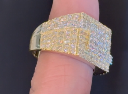 10K SOLID YELLOW GOLD 2.25 CARAT REAL DIAMOND ENGAGEMENT RING WEDDING PINKY BAND