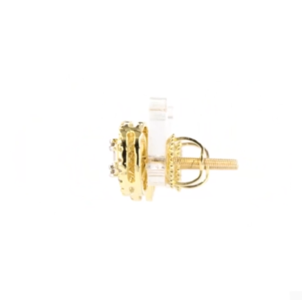 10K YELLOW GOLD .50 CARAT 8 MM 100% GENUINE DIAMONDS MENS/WOMENS EARRING STUDS