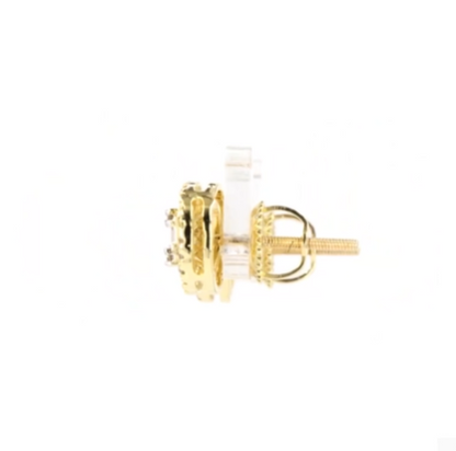 10K YELLOW GOLD .50 CARAT 8 MM 100% GENUINE DIAMONDS MENS/WOMENS EARRING STUDS