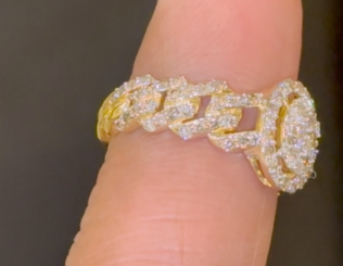 1.25 CARAT NATURAL DIAMONDS STERLING SILVER GOLD PLATED ENGAGEMENT BRIDAL WEDDING RING