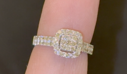 10K SOLID WHITE GOLD .75 CARAT REAL DIAMOND WOMEN BRIDAL WEDDING ENGAGEMENT RING