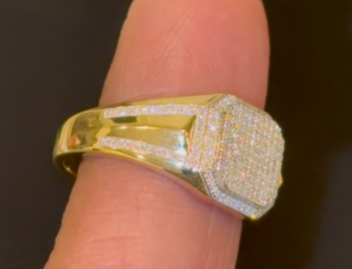 10K YELLOW GOLD .50 CARAT MEN DIAMOND WEDDING BAND BRIDAL ENGAGEMENT RING PINKY