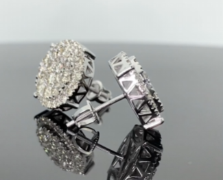 10K WHITE GOLD 2.25 CARAT MENS WOMENS 14 mm 100% GENUINE DIAMONDS EARRING STUDS