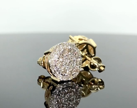 10K YELLOW GOLD 1.15 CARAT MENS/WOMENS 10 mm 100% GENUINE DIAMONDS EARRING STUDS