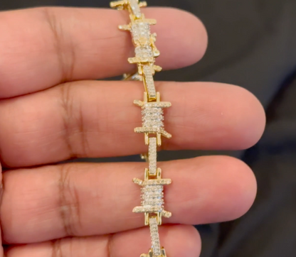 10K YELLOW GOLD 2.50 CARAT NATURAL DIAMOND 7.50 INCHES 10 MM BRACELET