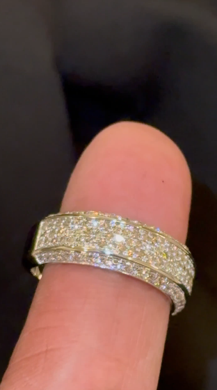 10K WHITE GOLD 1.25 CARAT MEN DIAMOND WEDDING BAND BRIDAL ENGAGEMENT RING PINKY