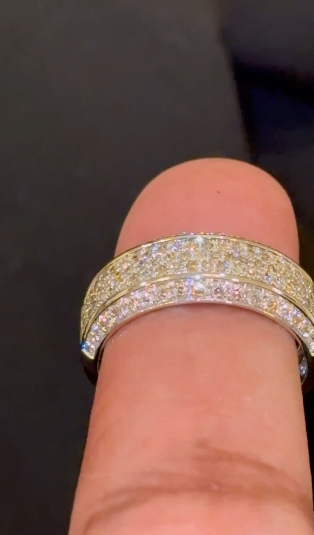 10K WHITE GOLD 1.25 CARAT MEN DIAMOND WEDDING BAND BRIDAL ENGAGEMENT RING PINKY