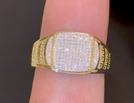 10K SOLID YELLOW GOLD .20 CARAT NATURAL DIAMOND ENGAGEMENT RING WEDDING PINKY BAND