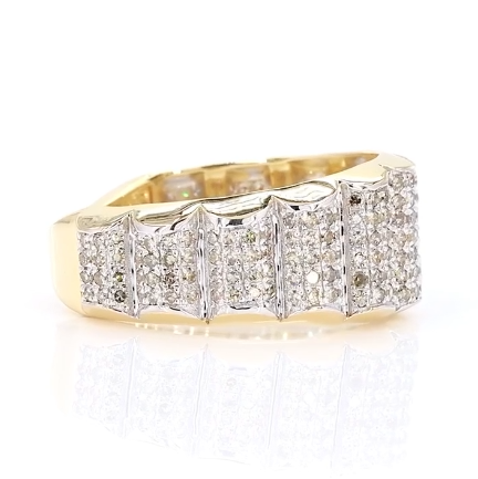 10K SOLID YELLOW GOLD 1.25 CARAT NATURAL DIAMONDS ENGAGEMENT RING WEDDING PINKY BAND
