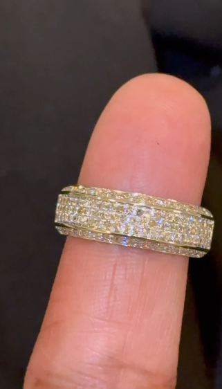 10K WHITE GOLD 1.25 CARAT MEN DIAMOND WEDDING BAND BRIDAL ENGAGEMENT RING PINK