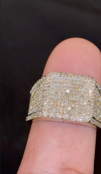 10K YELLOW GOLD 1.75 CARAT NATURAL DIAMOND ENGAGEMENT RING WEDDING PINKY BAND